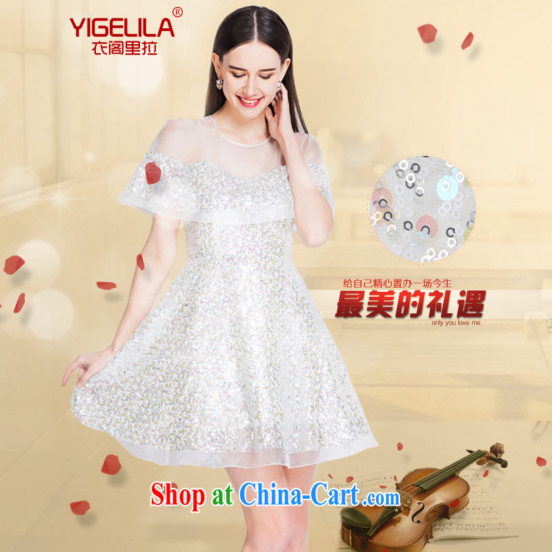 Yi Ge lire (Upgrade) -- bridesmaid toast clothing staple beads, short banquet wedding dresses dress beauty graphics thin bridesmaid dress 6548 bridesmaid dress M, Yi Ge lire (YIGELILA), online shopping