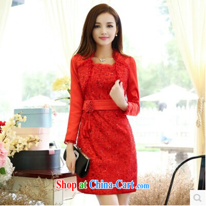 If the 2014 autumn new Joyous Wedding Package wedding dresses the two-piece dresses red XXXL