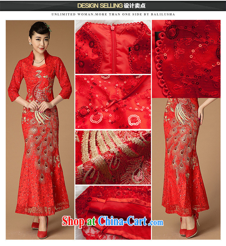 2015 KRTRACY new Ethnic Wind and Openwork lace embroidery cheongsam beauty red toast clothing dress BLLS 9488 red L pictures, price, brand platters! Elections are good character, the national distribution, so why buy now enjoy more preferential! Health