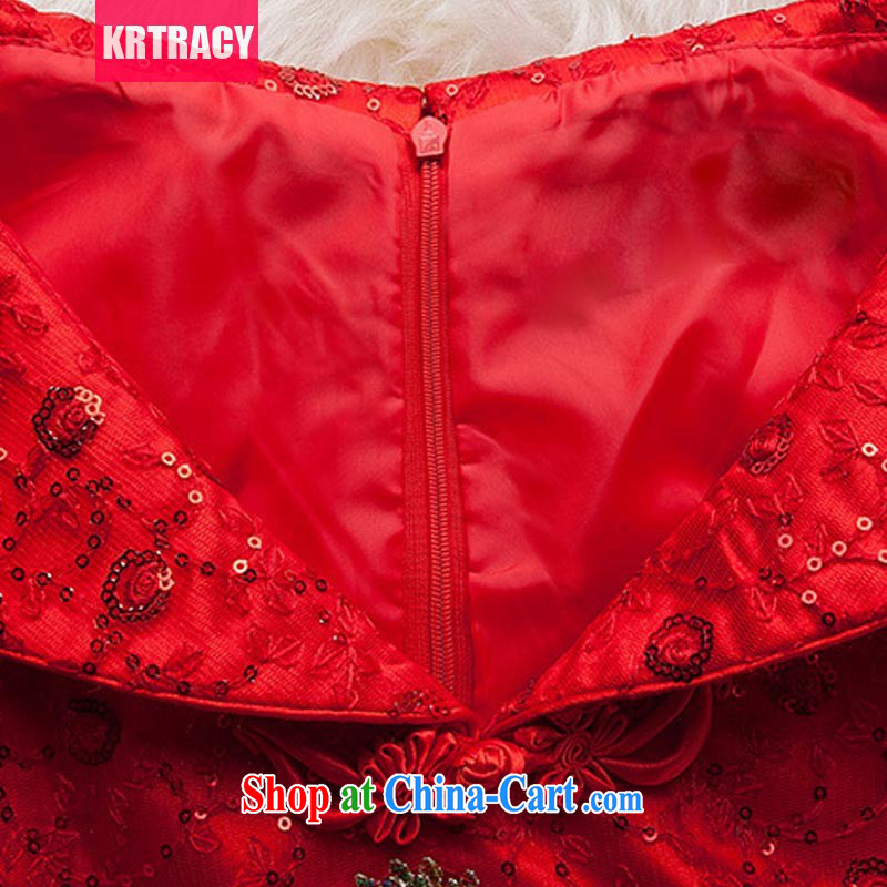KRTRACY autumn 2015 new retro Chinese Yuan cheating sanding disc-chu, dresses dresses bridal clothing BLLS 7666 red L, KRTRACY, shopping on the Internet
