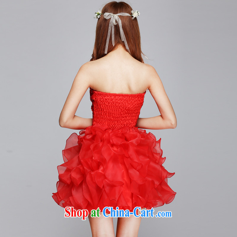Honey, Addis Ababa new festive red-chip beads, whose sinuous European root yarn shaggy skirts wiped his chest skirt dresses small dress evening dress bridesmaid dress uniform toast celebration red are code, honey, Addis Ababa (Mibeyee), online shopping