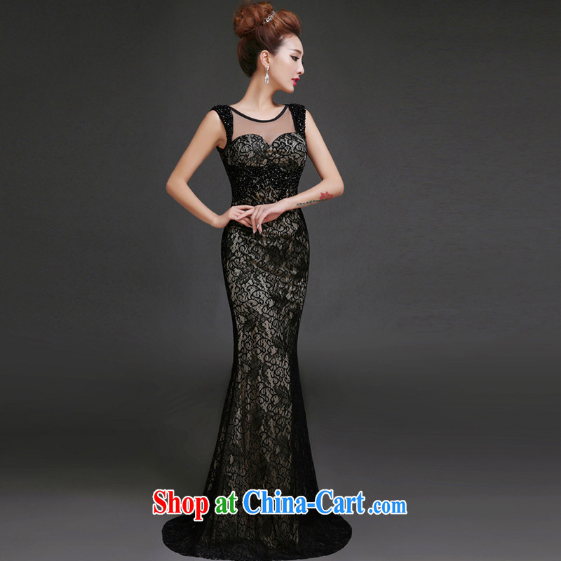 7-Color 7 tone, Evening Dress new 2015 long moderator clothing beauty company s annual edition banquet party stylish L 018 black M, 7 color 7 tone, shopping on the Internet
