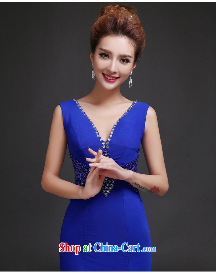 7 color 7 tone 2015 new, Evening Dress long crowsfoot banquet moderator cultivating shoulders, sense V L dress 019 blue XL pictures, price, brand platters! Elections are good character, the national distribution, so why buy now enjoy more preferential! Health