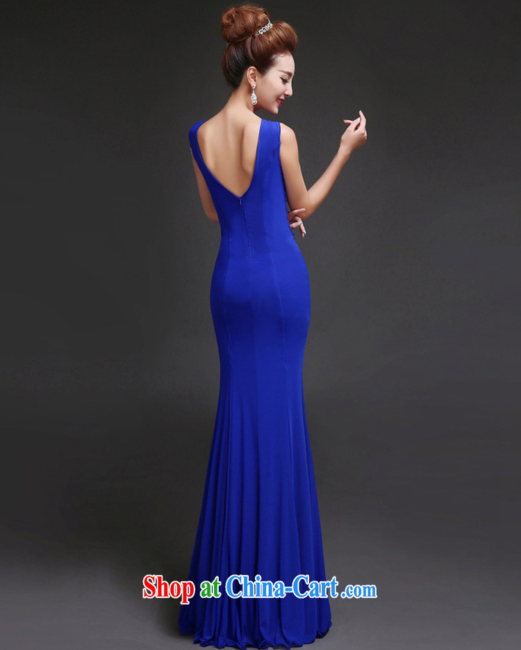 7 color 7 tone 2015 new, Evening Dress long crowsfoot banquet moderator cultivating shoulders, sense V L dress 019 blue XL pictures, price, brand platters! Elections are good character, the national distribution, so why buy now enjoy more preferential! Health
