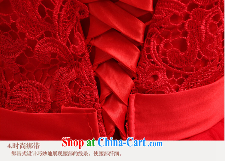 2015 new dress stylish single shoulder Evening Dress bridesmaid short red bridal wedding lace flowers toast serving red XXL pictures, price, brand platters! Elections are good character, the national distribution, so why buy now enjoy more preferential! Health