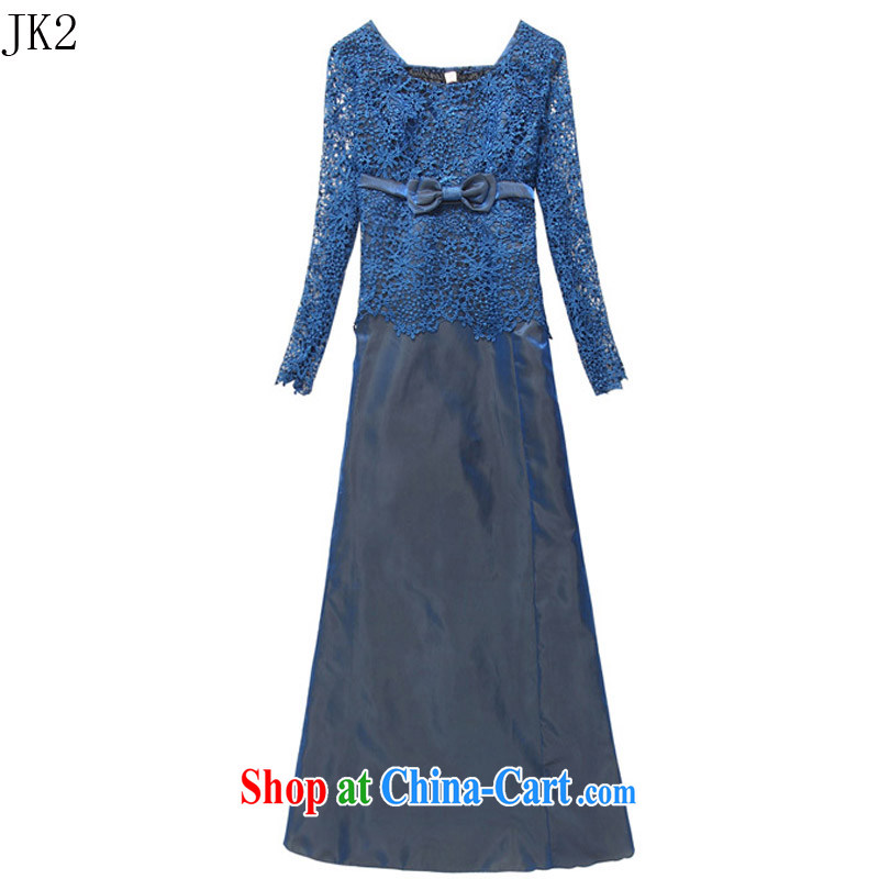 In Europe, the show as well as long-sleeved lace Openwork large yards, Evening Dress JK 2 9720 blue XXXL, JK 2. YY, shopping on the Internet