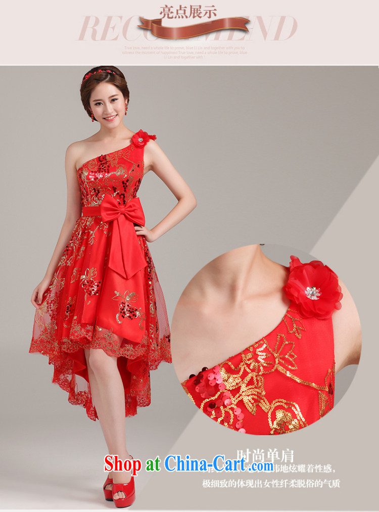 The short long dress 2015 new bridesmaid clothing lace short marriages served toast red wedding evening dress red XL pictures, price, brand platters! Elections are good character, the national distribution, so why buy now enjoy more preferential! Health