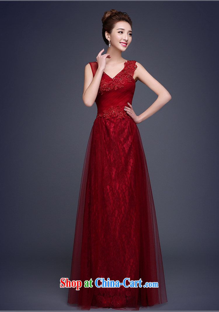 Ting Beverly served toast cultivating new 2015 new spring and summer evening dress long red bridal Wedding Fashion bridesmaid clothing moderator dress dark red XL pictures, price, brand platters! Elections are good character, the national distribution, so why buy now enjoy more preferential! Health