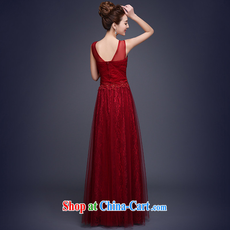 Ting Beverly served toast cultivating new 2015 new spring and summer evening dress long red bridal Wedding Fashion bridesmaid clothing moderator dress dark red XL Ting, Beverly (tingbeier), shopping on the Internet