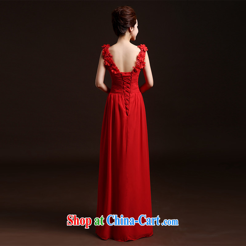 Ting-Addis Ababa 2015 new spring and summer wedding dresses new bride's wedding dress beauty and stylish dual-shoulder bows serving long bridesmaid clothing red M Ting, Beverly (tingbeier), online shopping