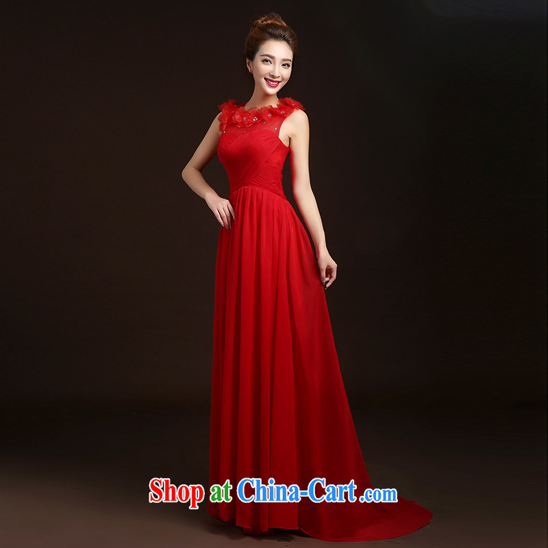 Ting Beverly 2015 new spring and summer red married women toast serving double-shoulder lace Beauty Chest bare-tail fashion dress Evening Dress red L Ting, Beverly (tingbeier), online shopping
