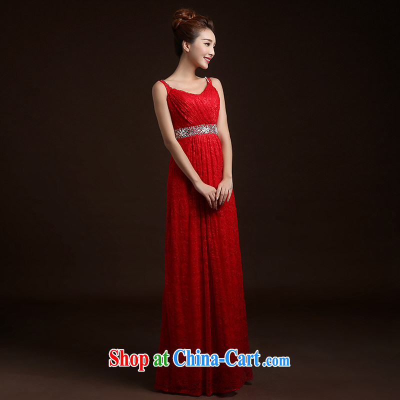 Ting Beverly wedding dresses 2015 new spring and summer Red double-shoulder-length, dress uniform toast Bridal Fashion wedding of Yuan on drilling red XXL Ting, Beverly (tingbeier), online shopping