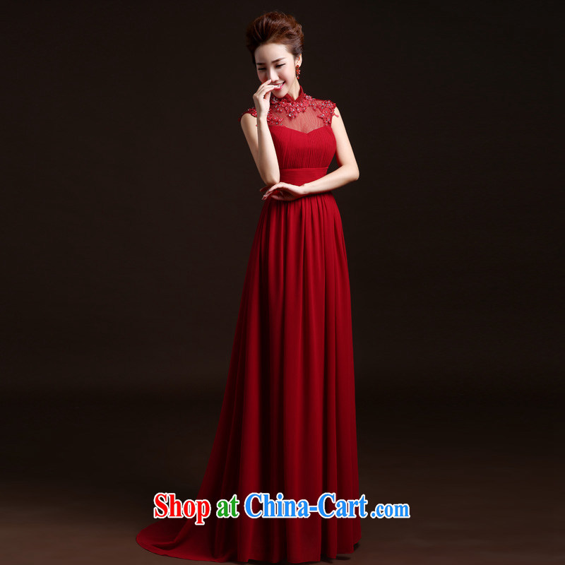 Ting Beverly pregnant women high waist dress 2015 new spring and summer bridal Wedding Fashion toast serving red lace long dress cultivating deep red XXL Ting, Beverly (tingbeier), online shopping