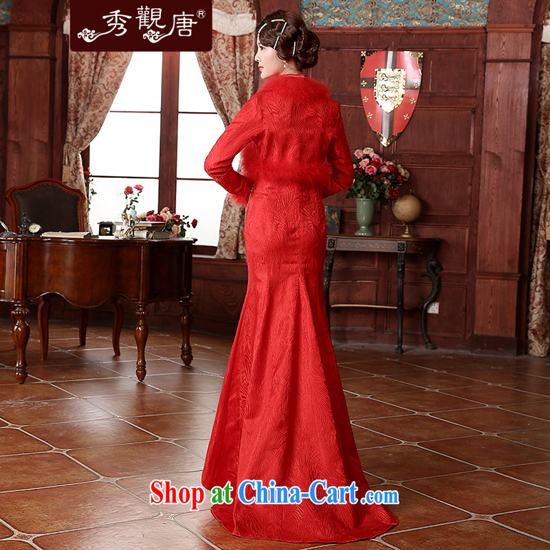 The CYD HO Kwun Tong' Bong-love winter clothes bridal dresses 2015 wedding celebration back door bows two-piece QX 4939 red XXL, Sau looked Tang, shopping on the Internet