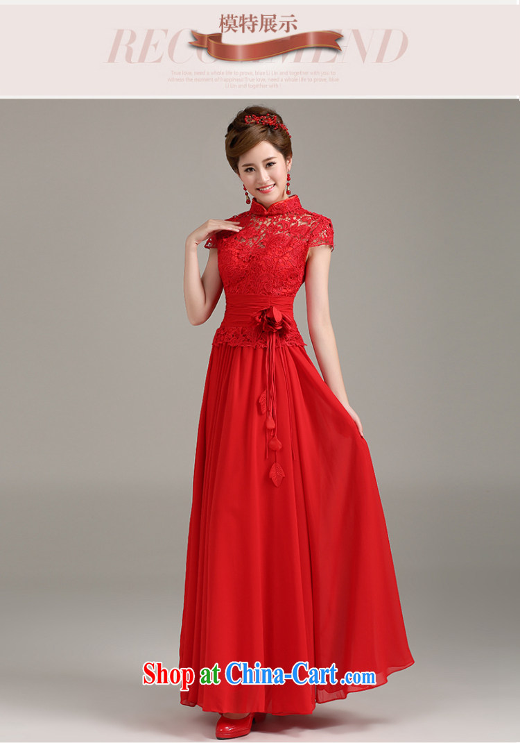 Ting Beverly dress new 2015 spring and summer stylish lace-up collar bows serving long, cultivating double-shoulder dresses dress red XXL pictures, price, brand platters! Elections are good character, the national distribution, so why buy now enjoy more preferential! Health