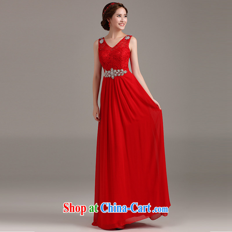 Ting Beverly toast Service Bridal Fashion 2015 new wedding dress winter bridal Red double-shoulder-length, lace bridesmaid red XXL Ting, Beverly (tingbeier), shopping on the Internet