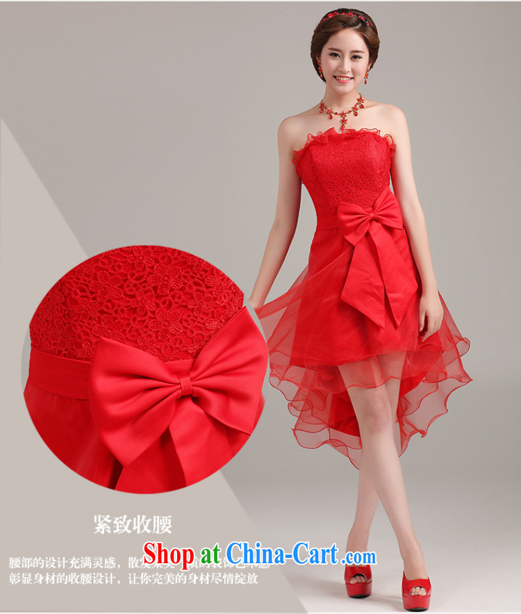 Ting Beverly short before long dress 2015 new spring and summer short bridal wedding dress female Red Korean pregnant women dress uniform toasting red XXL pictures, price, brand platters! Elections are good character, the national distribution, so why buy now enjoy more preferential! Health