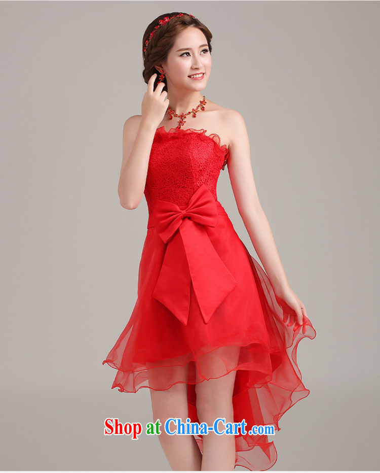 Ting Beverly short before long dress 2015 new spring and summer short bridal wedding dress female Red Korean pregnant women dress uniform toasting red XXL pictures, price, brand platters! Elections are good character, the national distribution, so why buy now enjoy more preferential! Health