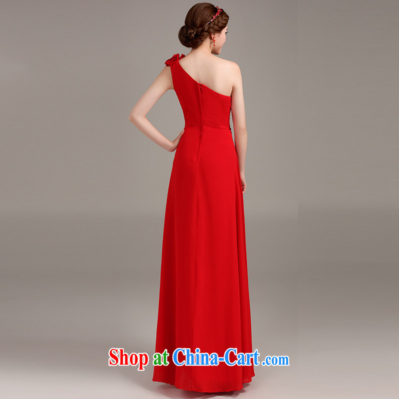 Ting Beverly toast Service Bridal Fashion 2015 New Red single shoulder Evening Dress long Toastmaster of the Autumn banquet dress red XXL Ting, Beverly (tingbeier), online shopping