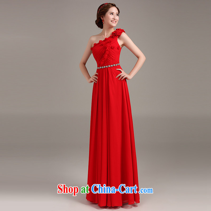 Ting Beverly toast Service Bridal Fashion 2015 New Red single shoulder Evening Dress long Toastmaster of the Autumn banquet dress red XXL Ting, Beverly (tingbeier), online shopping
