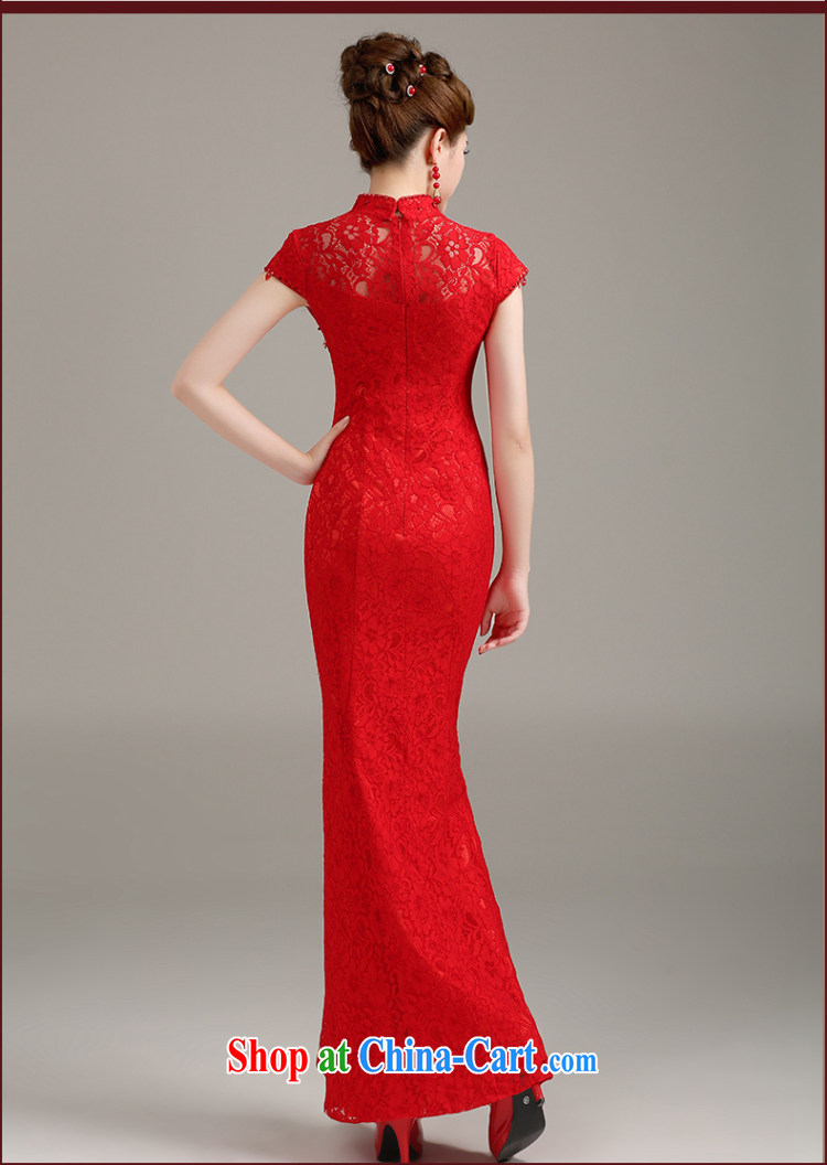 Ting Beverly bridal lace cheongsam crowsfoot toast serving red stylish improved long dresses, dresses for 2015 Spring Summer girls red XXL pictures, price, brand platters! Elections are good character, the national distribution, so why buy now enjoy more preferential! Health