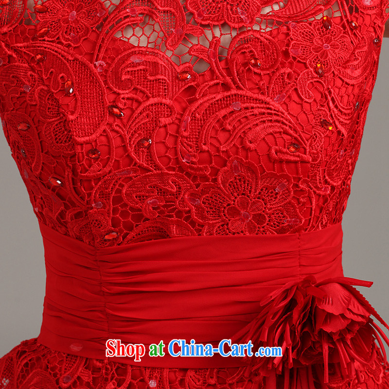 Ting Beverly toast wedding service 2015 new spring and summer dress new bag shoulder Evening Dress lace beauty graphics thin bridal dresses short red XXL Ting, Beverly (tingbeier), online shopping