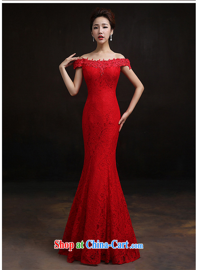 According to Lin Sa 2015 New Red field shoulder at Merlion dress bride wedding toast clothing lace beauty bridal replacing L pictures, price, brand platters! Elections are good character, the national distribution, so why buy now enjoy more preferential! Health