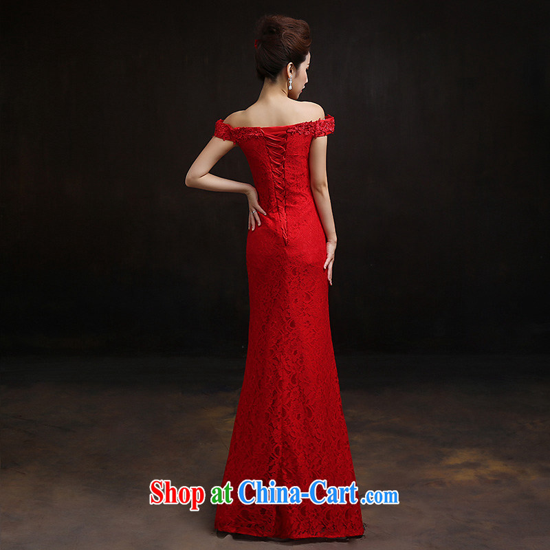According to Lin Sa 2015 New red one shoulder at Merlion dress bride wedding toast clothing lace beauty bridal replacing L, according to Lin, Elizabeth, and shopping on the Internet