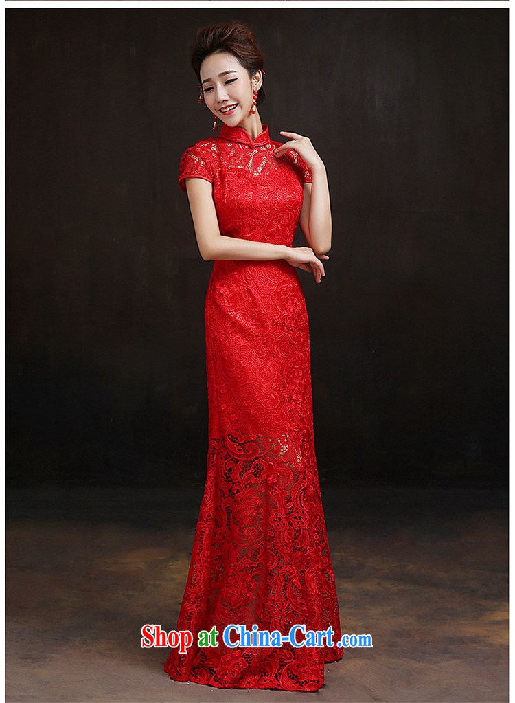 According to Lin Sha red lace bridal cheongsam dress stylish improved crowsfoot toast service wedding dress 2015 new tailored Advisory Service pictures, price, brand platters! Elections are good character, the national distribution, so why buy now enjoy more preferential! Health