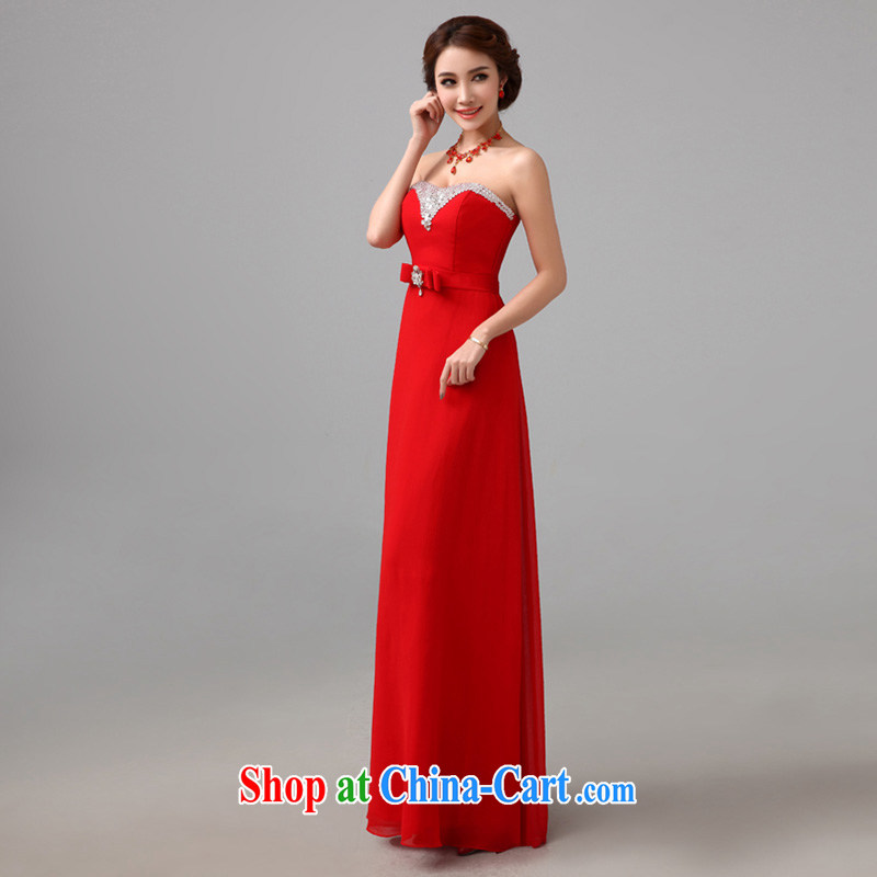 2015 new stylish and wiped his chest lace beauty dress bridal wedding dress red tie bows serving long Tailored consulting service, in accordance with Elizabeth Lin, shopping on the Internet