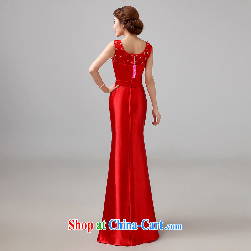 2015 new autumn wedding dresses bows Service Bridal Fashion wedding red evening dress long wedding bridesmaid L, according to Lin, Elizabeth, and shopping on the Internet