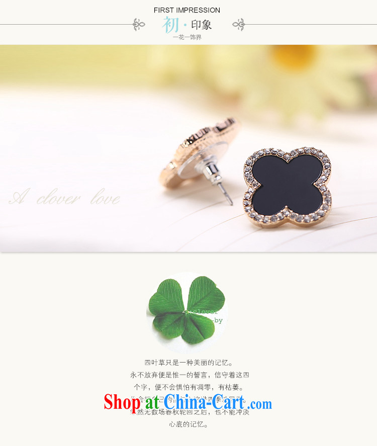 temperament black lucky 4, ear staple Korean-style classic design exquisite floral rose gold earrings birthday pictures, price, brand platters! Elections are good character, the national distribution, so why buy now enjoy more preferential! Health