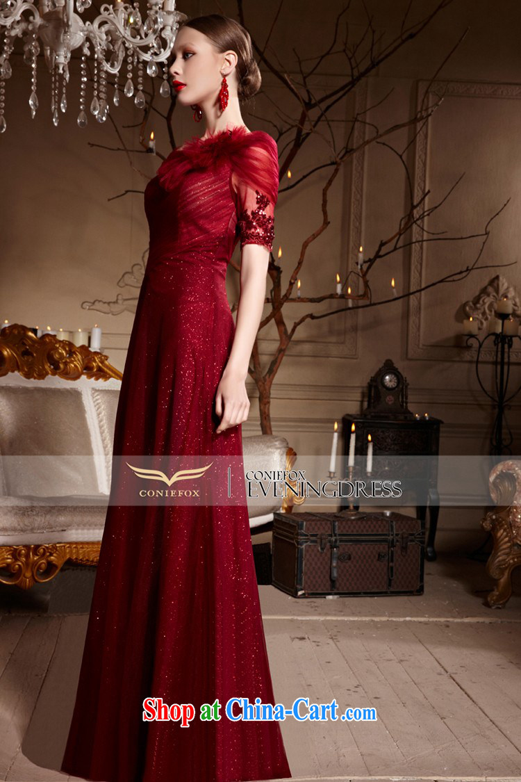 Creative Fox dress uniform toasting red dress 2015 new bride long cultivating fall to the shoulder evening dress elegant evening dress long skirt 30,632 wine red M pictures, price, brand platters! Elections are good character, the national distribution, so why buy now enjoy more preferential! Health