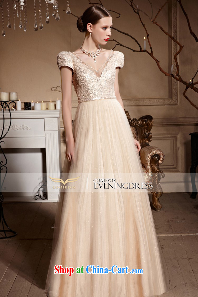 Creative Fox Evening Dress elegant long banquet dress wedding toast clothing bridesmaid wedding deep V beauty fall dress courtesy service 30,611 pictures color L pictures, price, brand platters! Elections are good character, the national distribution, so why buy now enjoy more preferential! Health