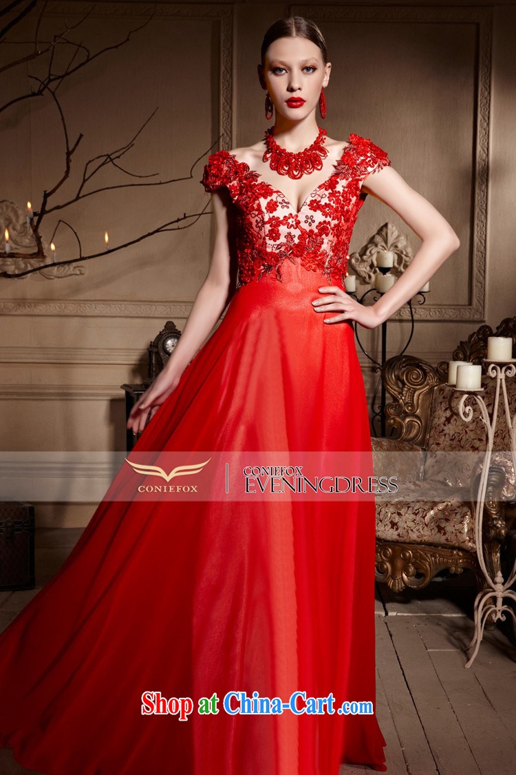 Creative Fox Evening Dress red petal bridal gown sexy shoulders V for wedding toast service beauty long wedding with 30,615 dresses red M pictures, price, brand platters! Elections are good character, the national distribution, so why buy now enjoy more preferential! Health