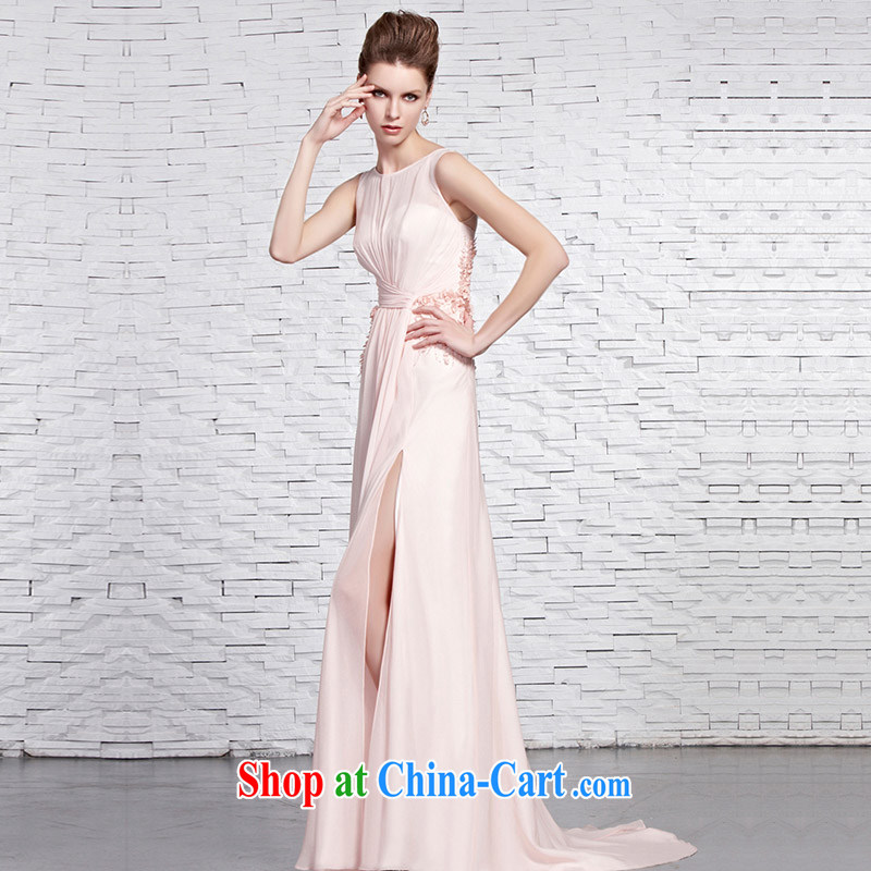 Creative Fox Evening Dress pink double-shoulder-length, bridal dresses and stylish only American Floral dress long skirt sexy tail dress wedding toast served 81,500 pictures color XXL, creative Fox (coniefox), online shopping