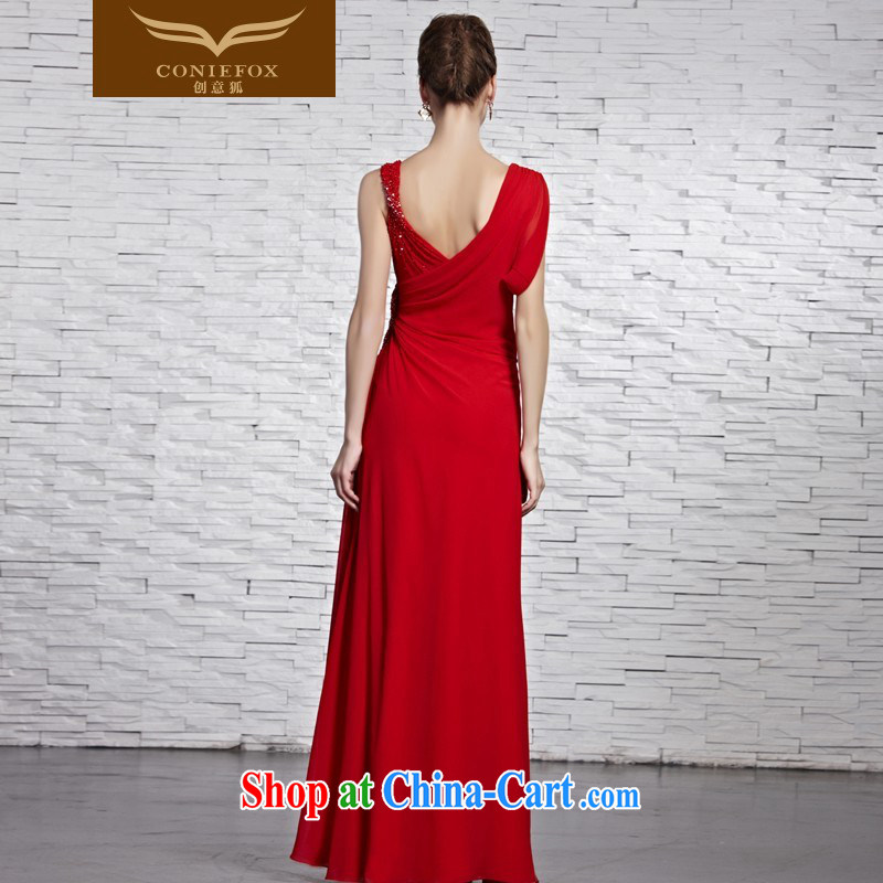 Creative Fox Evening Dress 2015 new, chic and sexy shoulders dress Classic beauty dress long skirt red bridal wedding toast serving 81,519 picture color XL, creative Fox (coniefox), online shopping