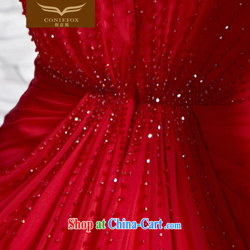 Creative Fox dress sense of bare chest dress dress bridal wedding wedding dresses red bows service and elegant long gown welcome 81,520 picture color XXL, creative Fox (coniefox), online shopping