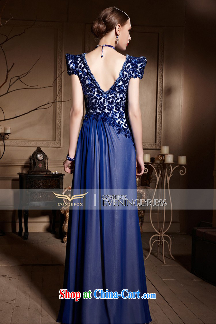 Creative Fox Evening Dress blue ceremonial dress 2015 new V collar long dress banquet toast dress annual dress presided over 30,628 blue XXL pictures, price, brand platters! Elections are good character, the national distribution, so why buy now enjoy more preferential! Health