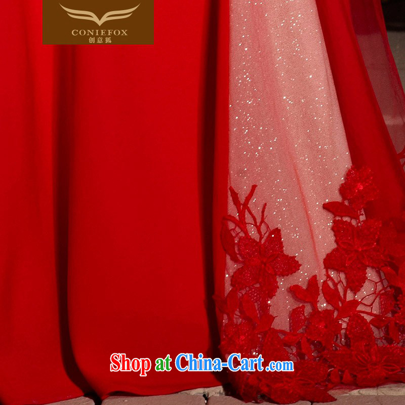 Creative Fox Evening Dress 2015 new bridal Red single shoulder wedding dresses long fall bows evening dress wedding dress dress 30,638 red XXL, creative Fox (coniefox), online shopping