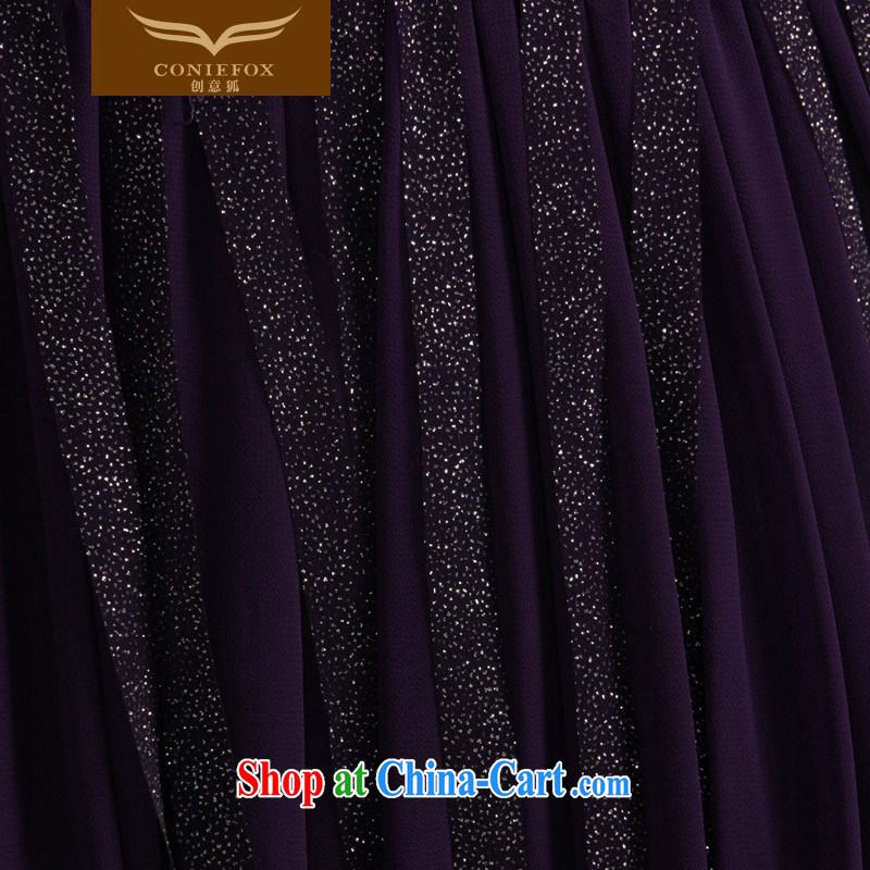Creative Fox Evening Dress 2015 new purple long, dress sense, his chest bare evening dress toast service Red Carpet dress graphics thin-waist long skirt 81,559 picture color XL, creative Fox (coniefox), online shopping