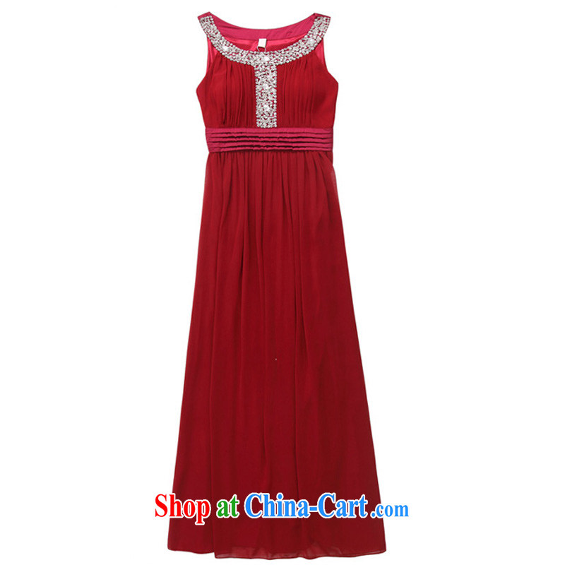 An Philippines and the United States and Europe snow high woven staple Ju-won for high waist and chest shoulder thick mm large yards version Toastmaster of the festive bridal evening dress the hotel hospitality small gift red XXXL, facilitating Philippine