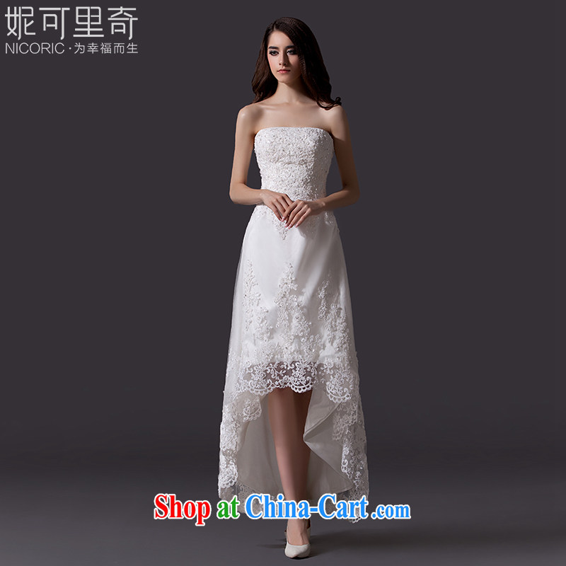 Nicole Richie wedding dresses 2015 summer new erase chest wedding short before long wedding band wedding dresses bridal wedding toast marriage service the annual service white Advanced Customization 15 day shipping