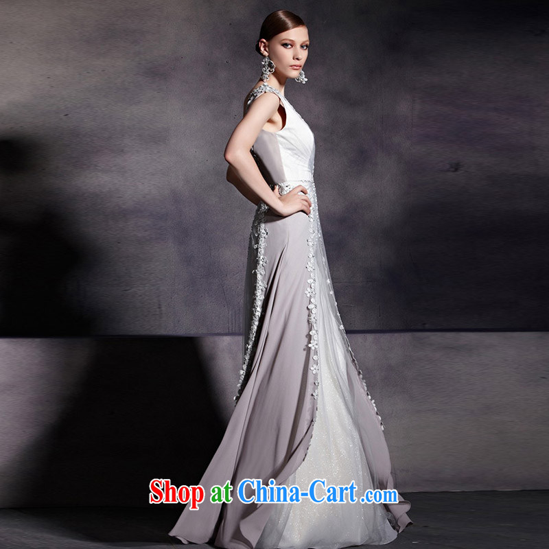 Creative Fox Evening Dress New Long banquet dress shoulders V for cultivating dress will preside over dress up beauty, with 81,859 dresses picture is XXL, creative Fox (coniefox), online shopping