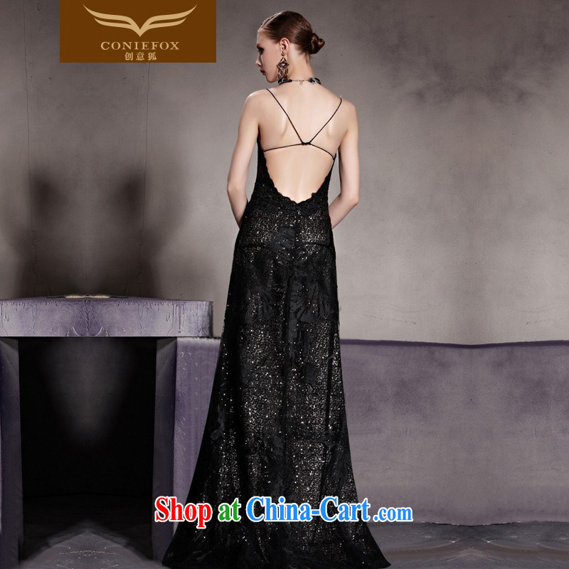Creative Fox Tuxedo Black straps, dress sense wiped his chest fall dress party cocktail party evening dress uniform toast the waist graphics thin Web dress 81,959 picture color XXL, creative Fox (coniefox), online shopping