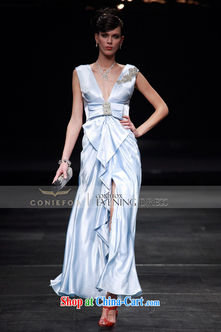Creative Fox Evening Dress stylish shoulders V collar sexy dress light blue elegant banquet dress the annual concert dress long skirt 80,119 light blue XXL pictures, price, brand platters! Elections are good character, the national distribution, so why buy now enjoy more preferential! Health