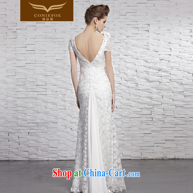 Creative Fox Evening Dress white lace bridal wedding dresses wedding dresses toast long skirt fall beauty to dress the dress welcome serving 81,593 picture color XXL, creative Fox (coniefox), online shopping