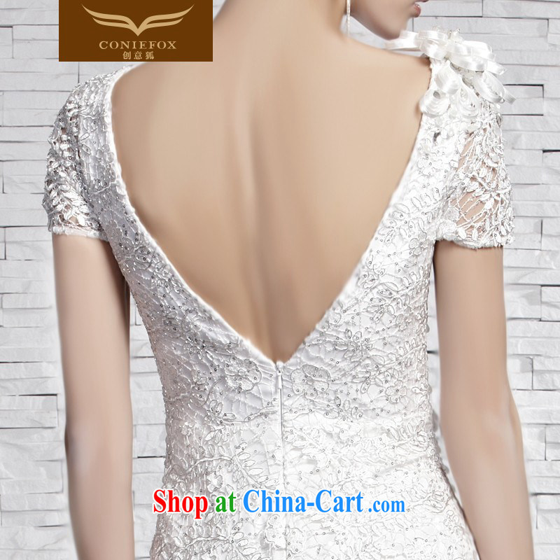 Creative Fox Evening Dress white lace bridal wedding dresses wedding dresses toast long skirt fall beauty to dress the dress welcome serving 81,593 picture color XXL, creative Fox (coniefox), online shopping