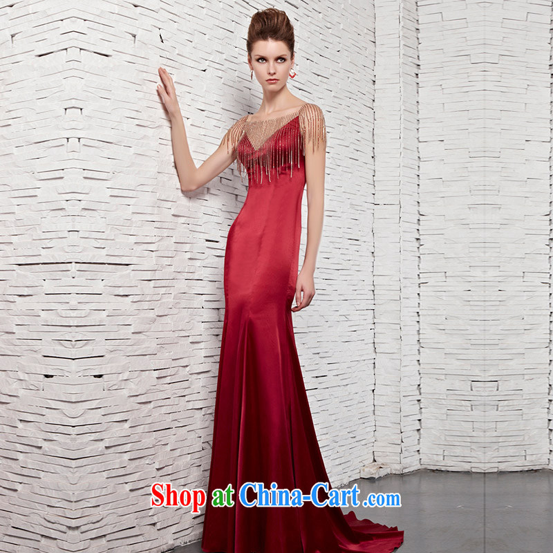 Creative Fox Evening Dress new, only the US double-bead sexy V collar dress red dress crowsfoot bridal wedding dresses Red Carpet dress skirt 81,652 picture color XXL, creative Fox (coniefox), shopping on the Internet