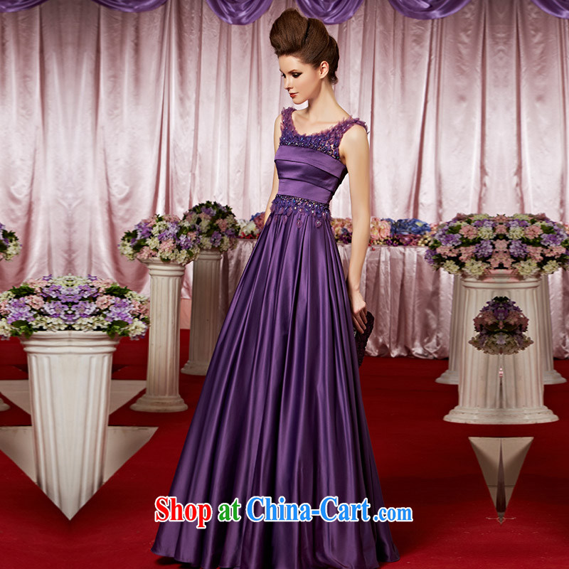 Creative Fox dress dream purple bridesmaid dress elegant long dual-shoulder banquet dress the dress show service-waist shaggy dress 30,028 picture color XXL, creative Fox (coniefox), shopping on the Internet